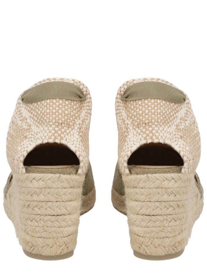 Espadrille Carina With Wedge Green Cotton Wedges