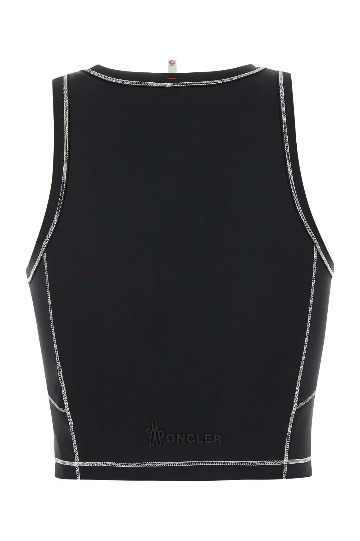 Black Stretch Nylon Top 999 Exterior: Elastane Maglie