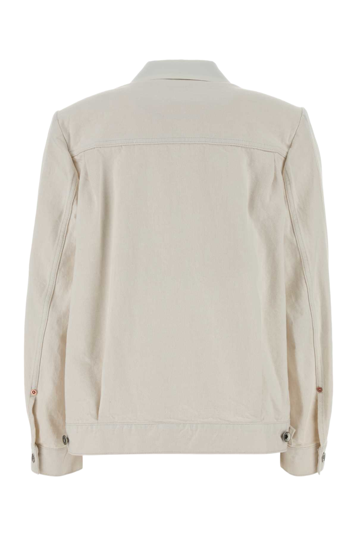 Ivory Twill And Denim Blazer Offwhite Giacche E Gilet