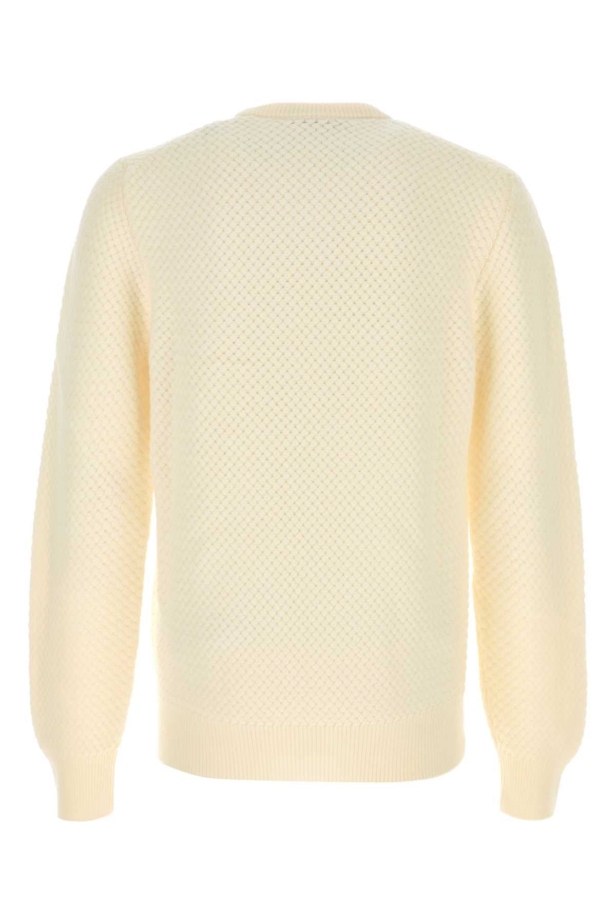 Ivory Wool Sweater Biancobrillante Exterior: Virgin Maglieria