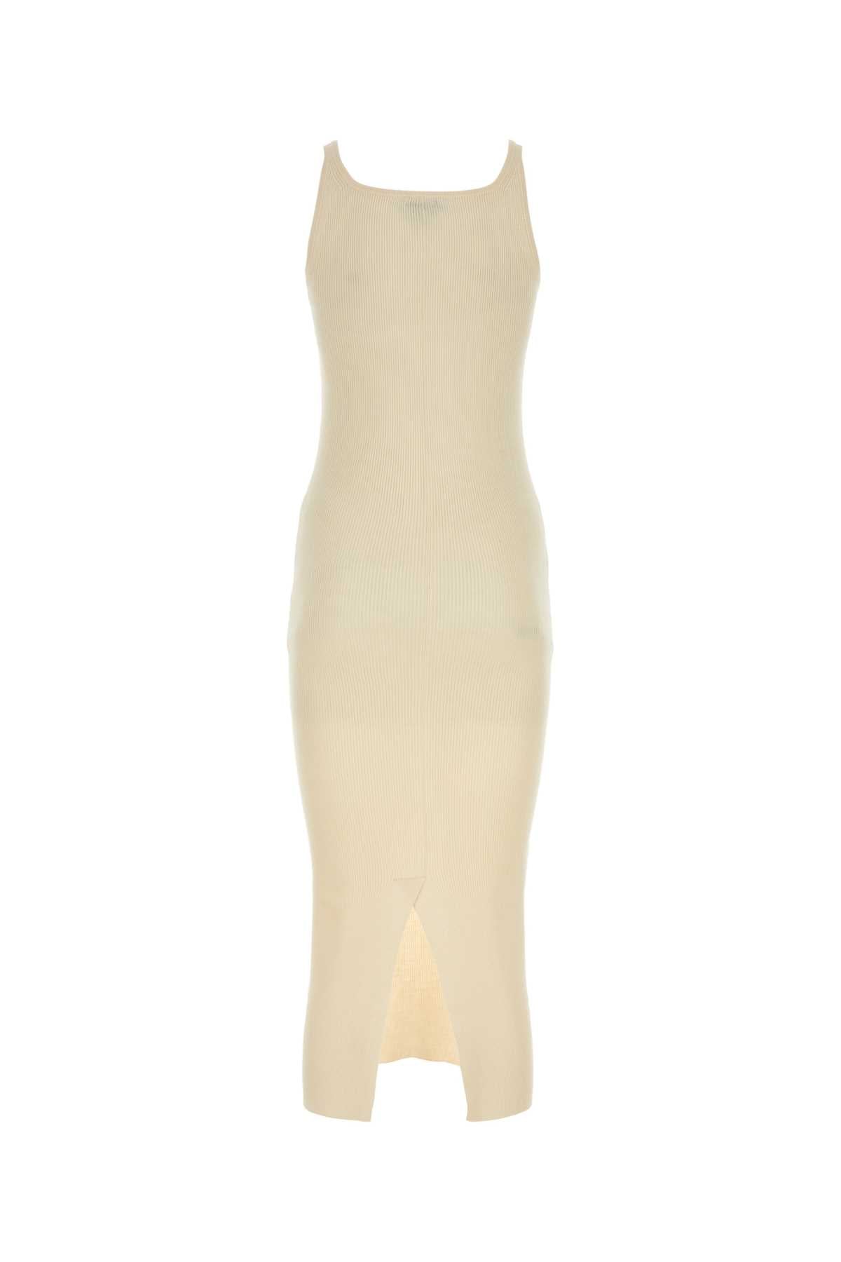 Ivory Silk Dress Avorio Exterior: Maglieria