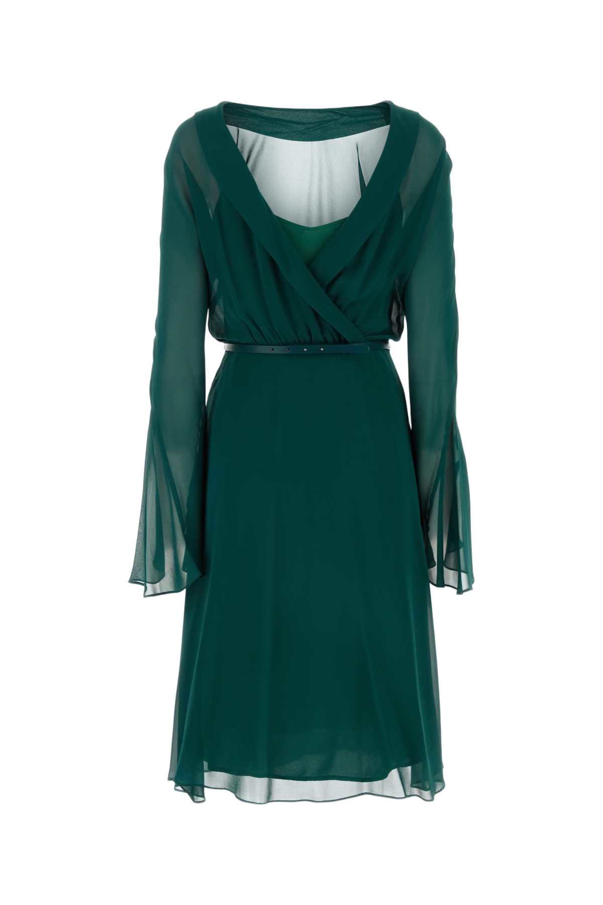 Bottle Green Silk Africa Dress Verdeeden Abiti