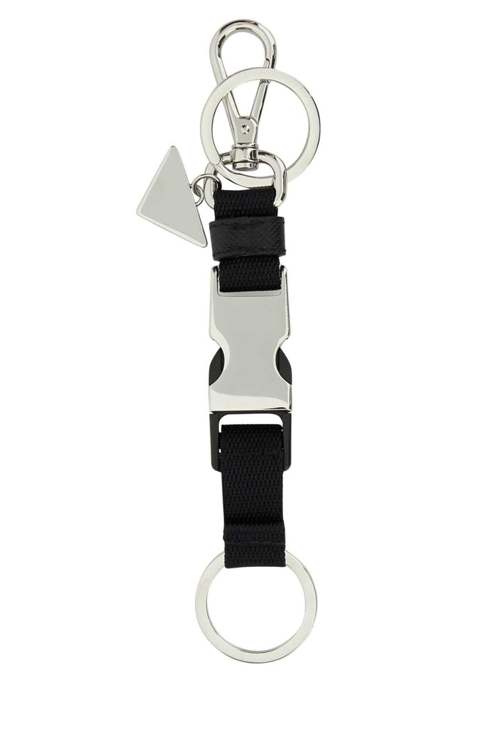 Black Fabric Keyring Nero Acciaio-poliammidericiclat Portachiavi