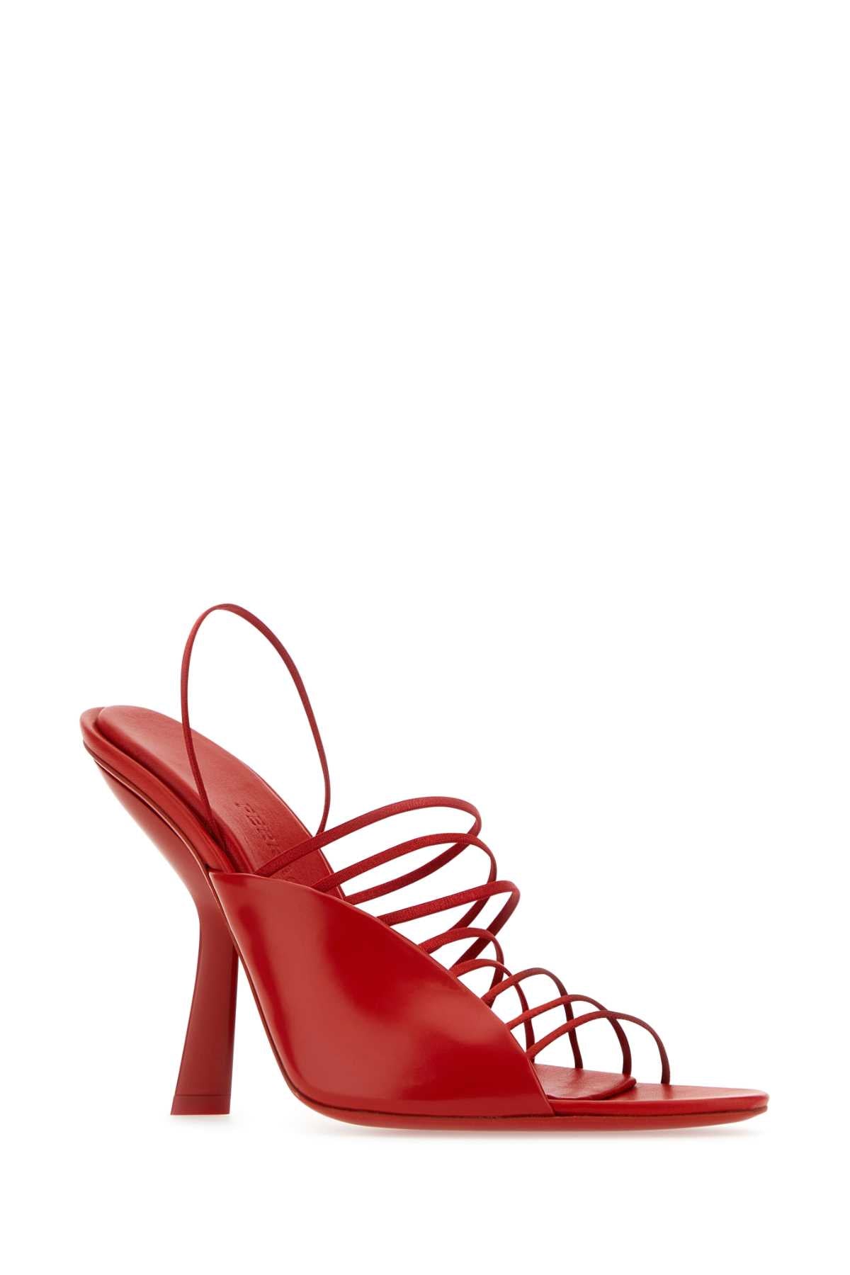 Red Leather Altaire Sandals Flamered Sandali