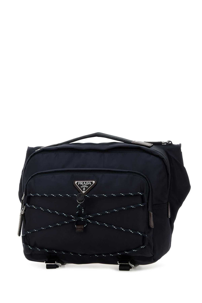 Dark Blue Re-Nylon Prada Speedrock Belt Bag Bleu Marsupi