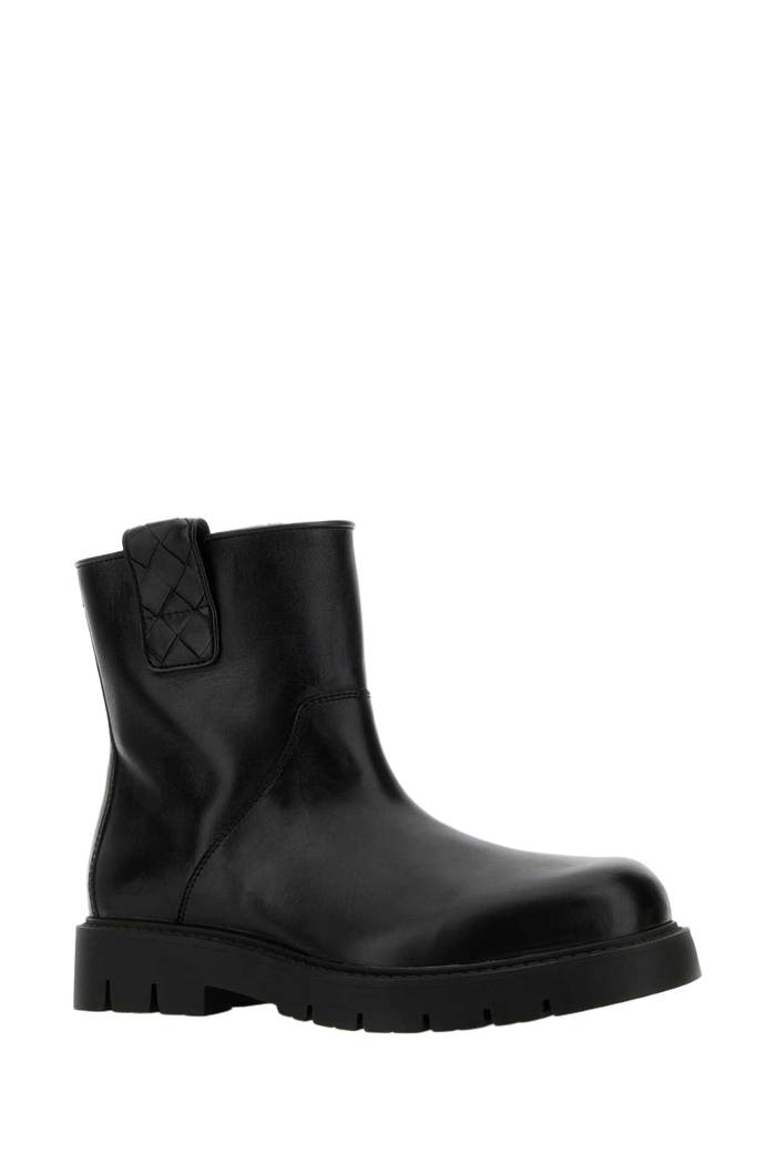 Black Leather Haddock Ankle Boots Stivali