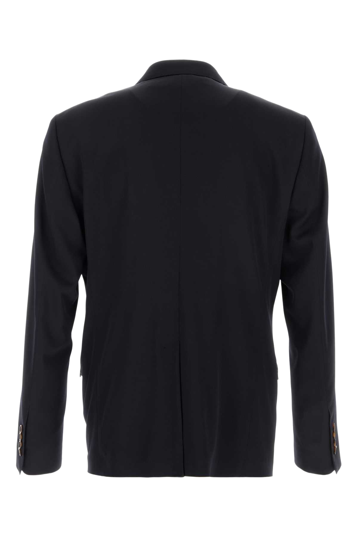 Black Stretch Wool Blazer Bluscuro Giacche E Gilet
