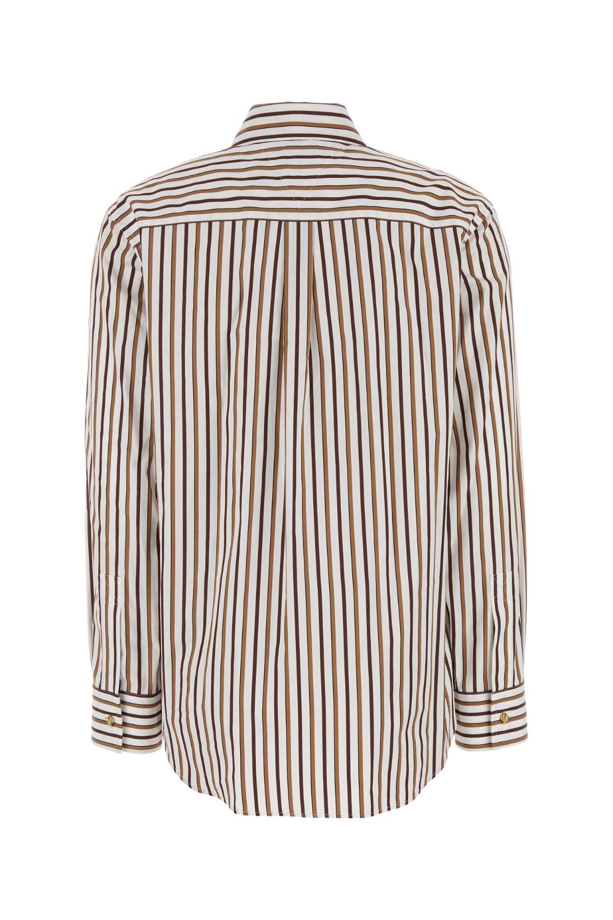 Embroidered Poplin Shirt Chalktoffeebrown Exterior: Cotton Camicie