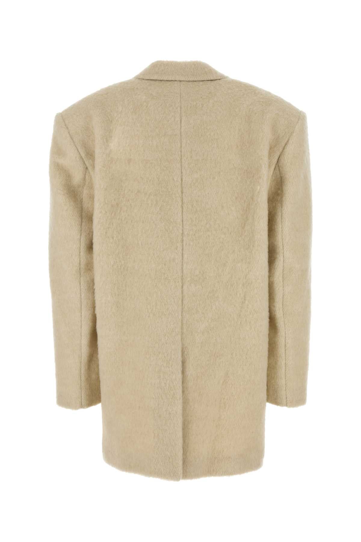 Sand Acrylic Blend Coat Ivory Giacche E Gilet