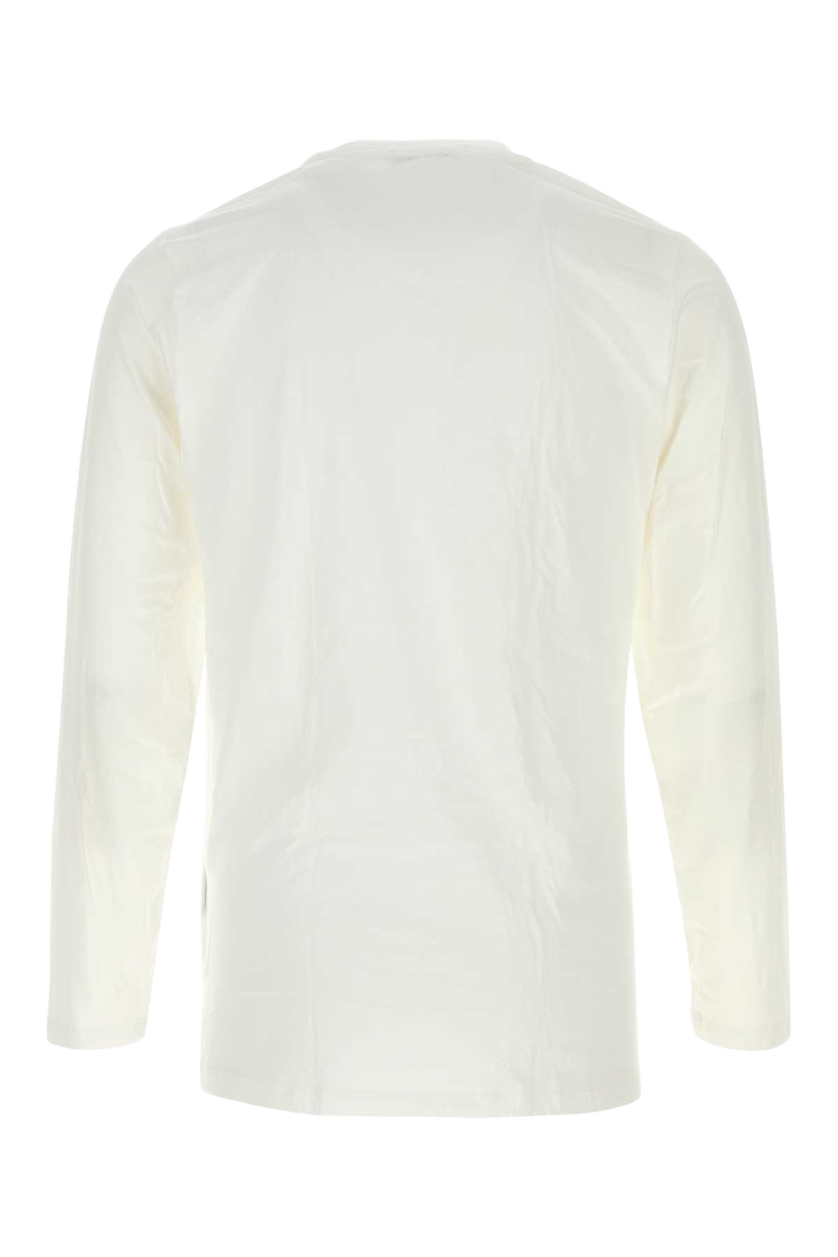White Stretch Cotton Blend T-Shirt Co Md Ea