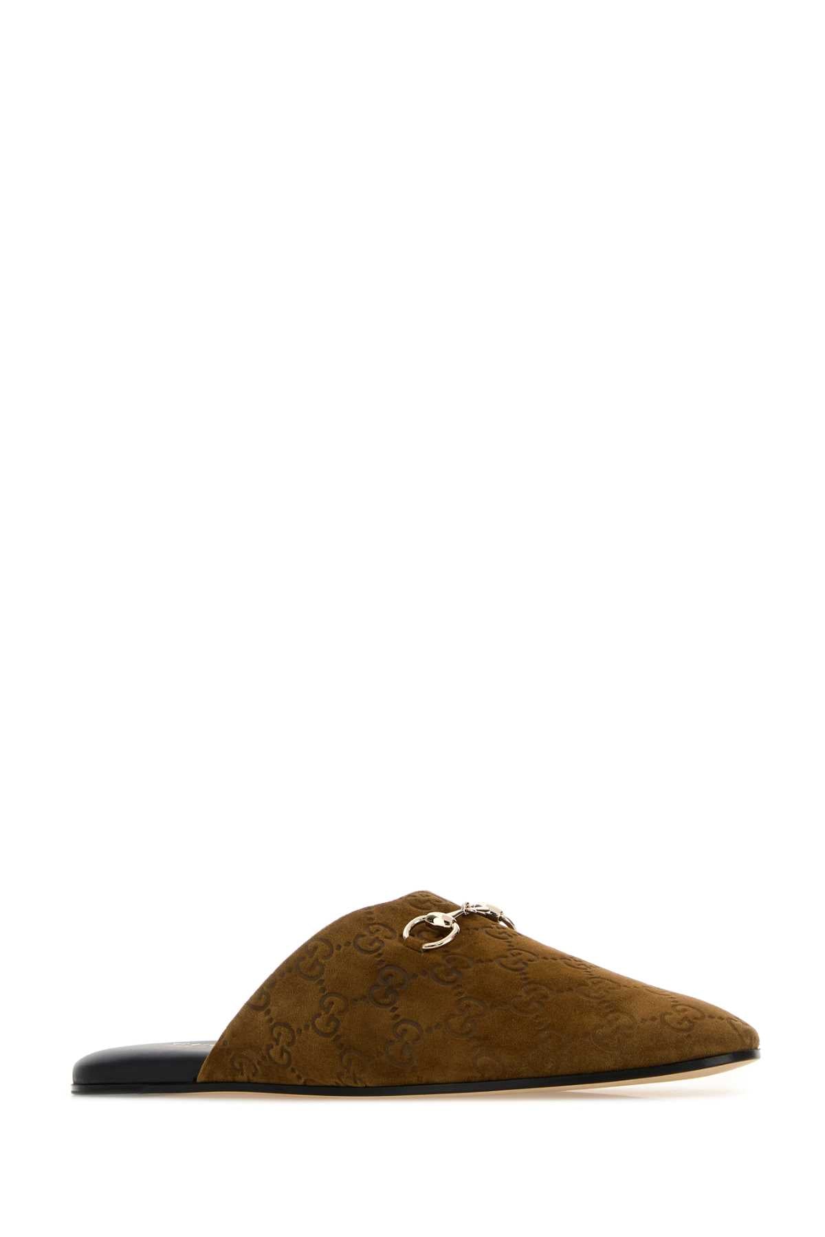 Camel Suede Slippers Pepperbrown