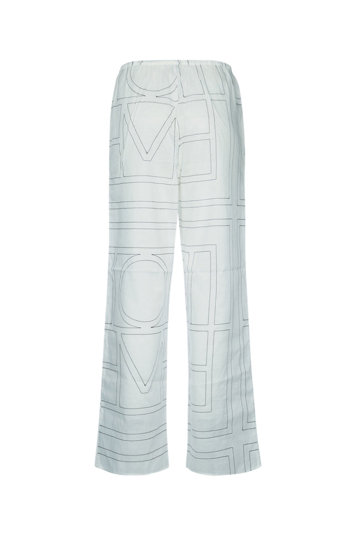 Monogram Cotton-Blend Pj Bottoms Whiteblack Pantaloni
