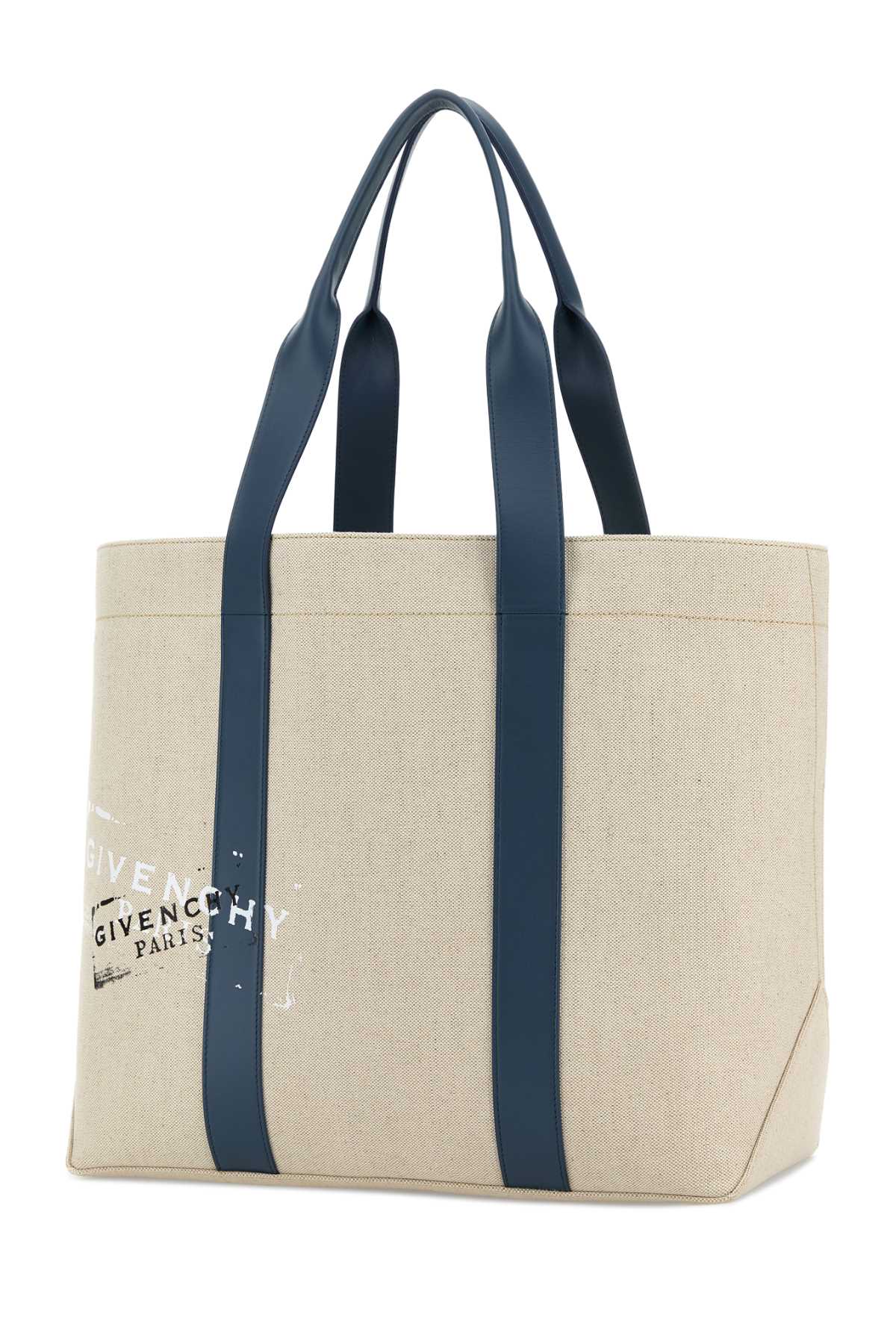 Sand Canvas Shopping Bag Beigeblack Exterior: Cotton Linen Borse A Mano