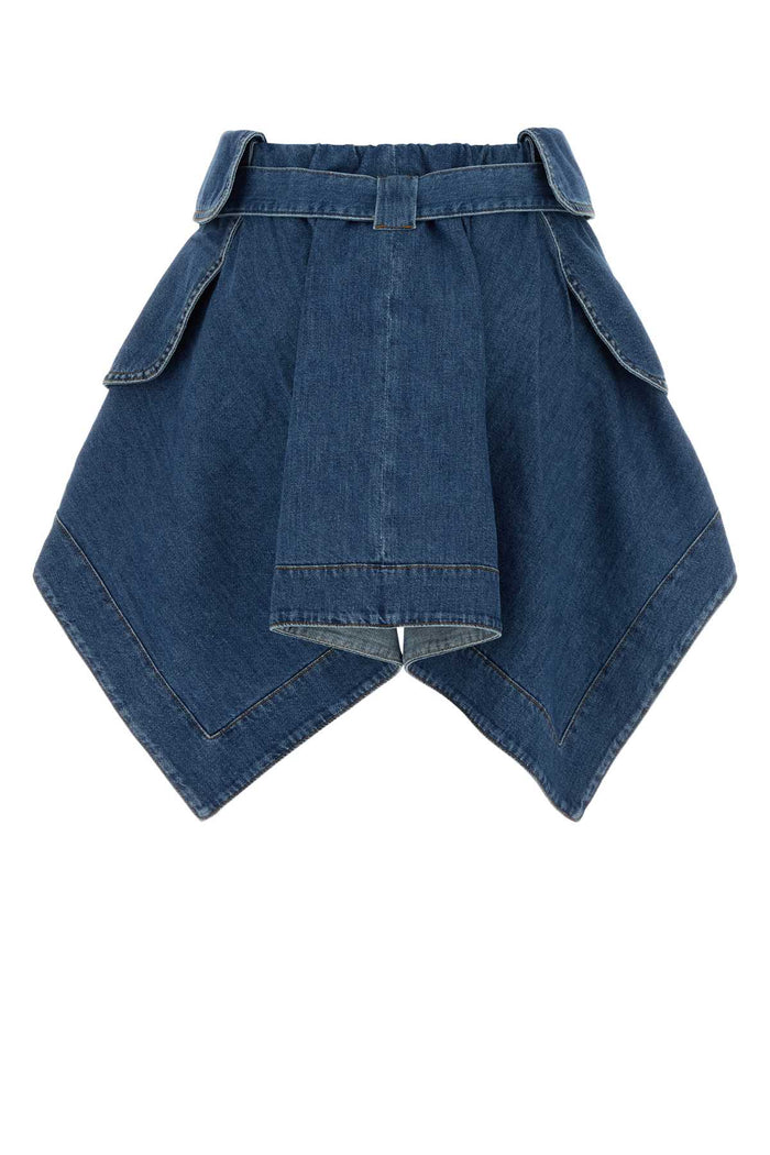 Denim Skirt Light Blue Exterior: Cotton Gonne