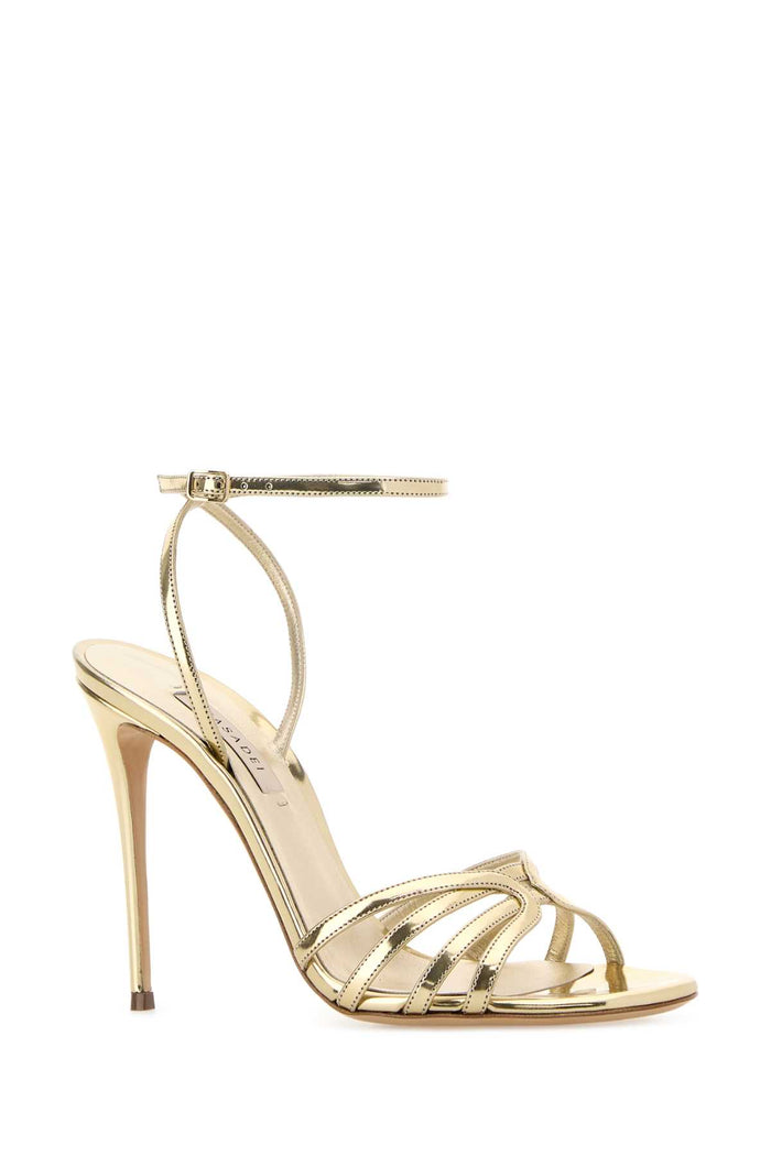 Gold Leather Interstellar Sandals Platino Sandali