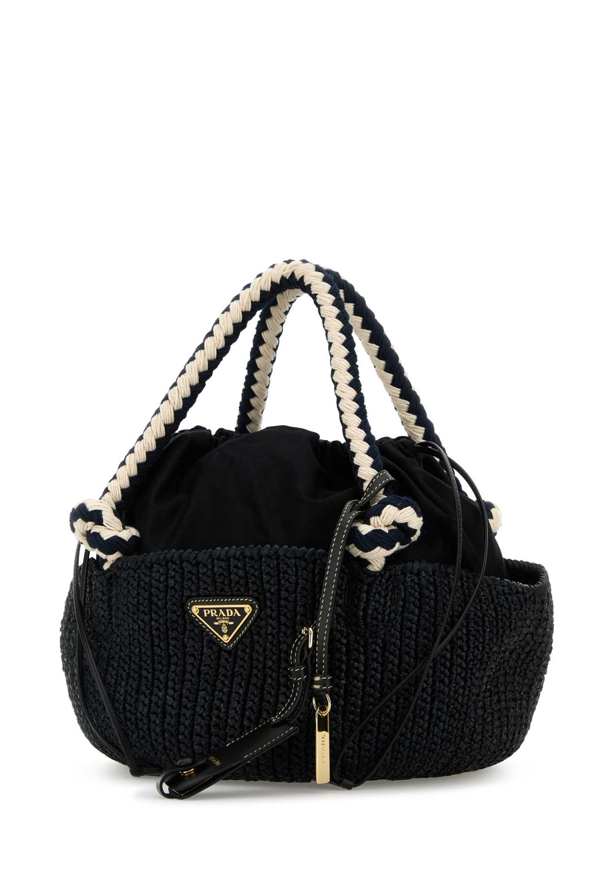 Black Raffia Small Handbag Nero Vi-calfleather Borse A Mano