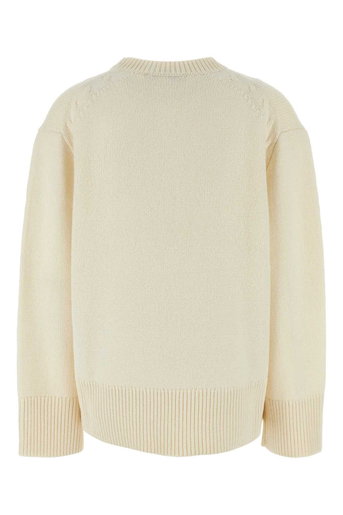 Ivory Wool Blend Ash Oversize Sweater Brightcream Maglieria
