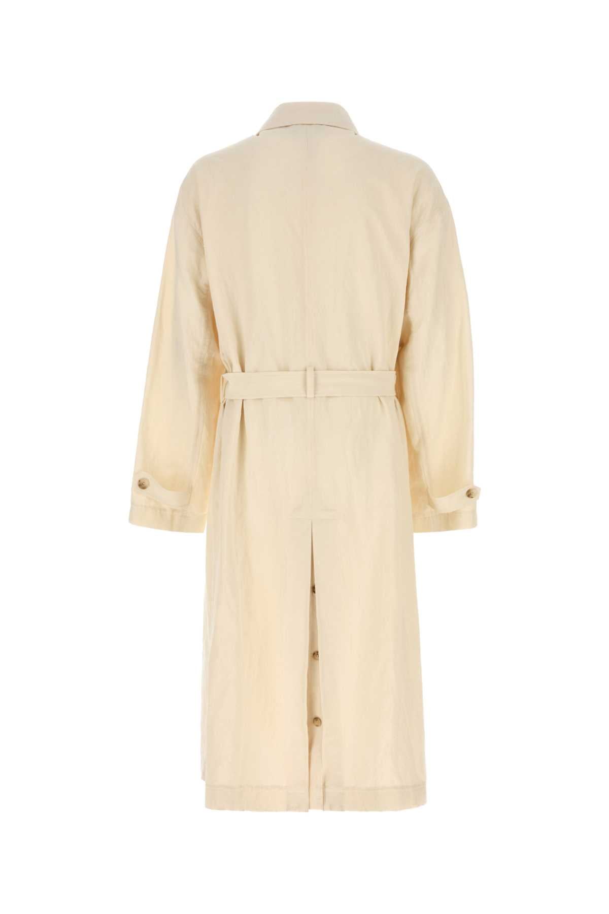 G058ktfutdj W0001 Bianconaturale Exterior: Cotton Linen Trench