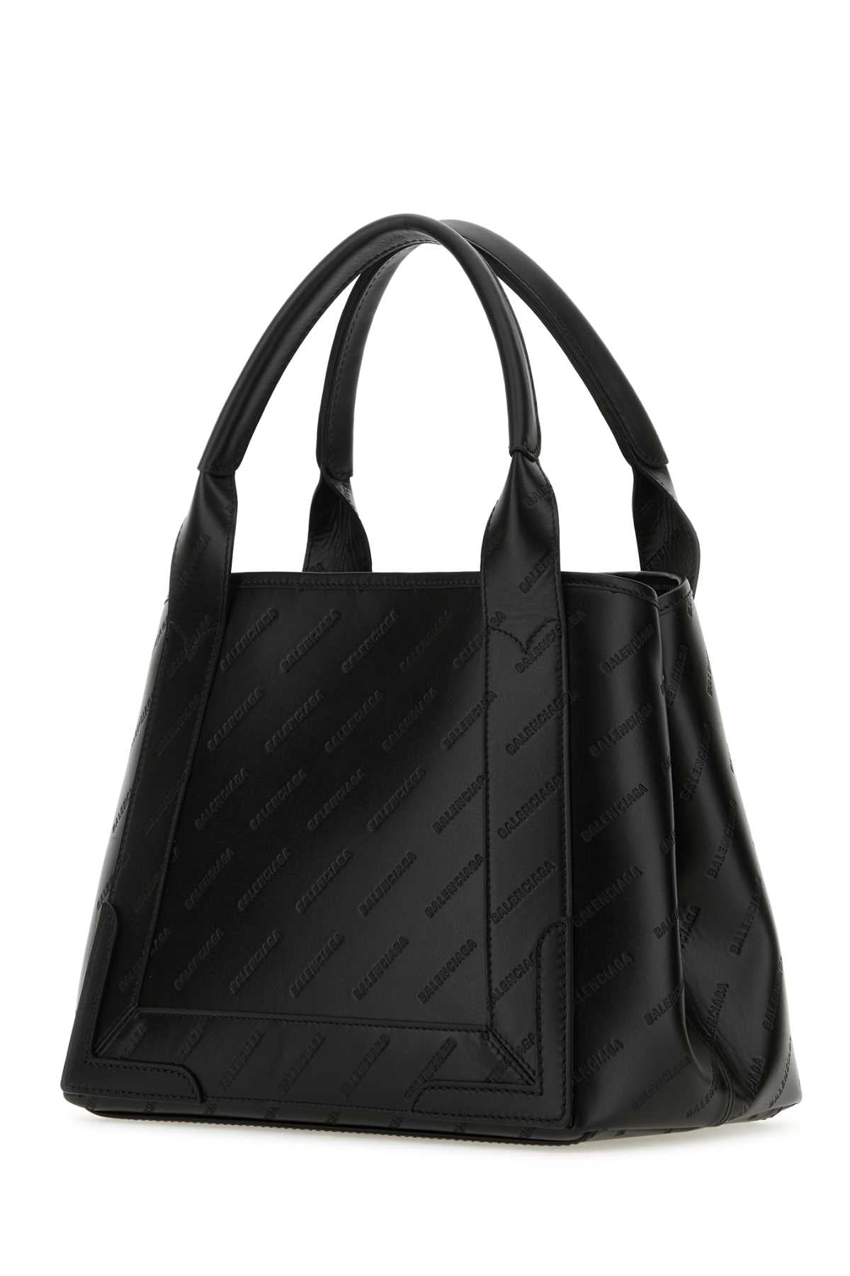 Black Leather Cabas Handbag Borse A Mano