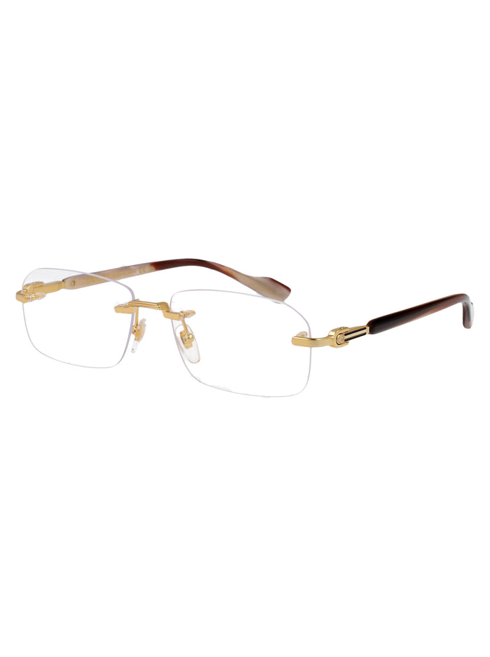 Gg1221o 002 Gold Brown Transparent Metal Optical