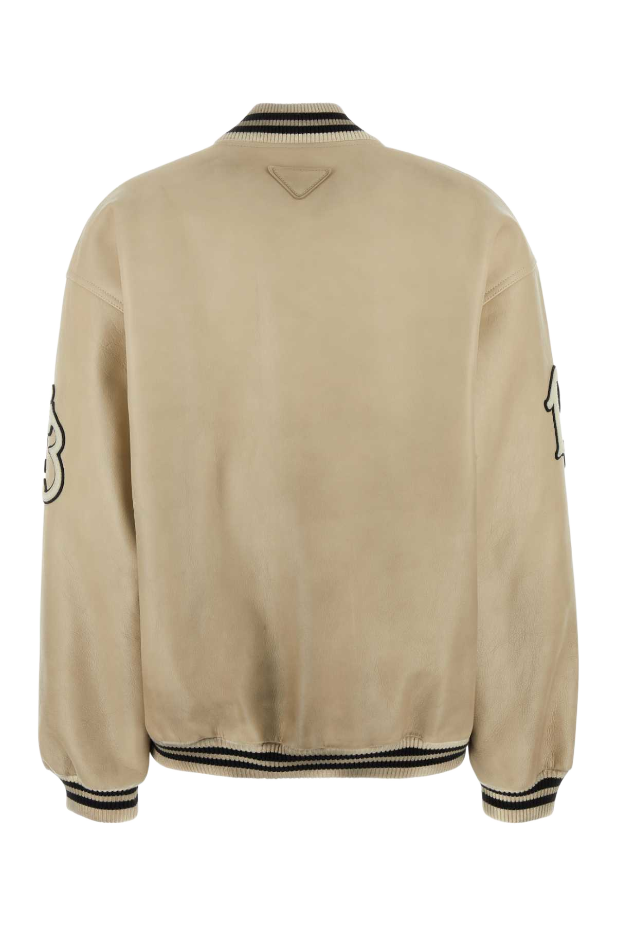 Ivory Leather Bomber Jacket Avorio Vitello Giacche In Pelle