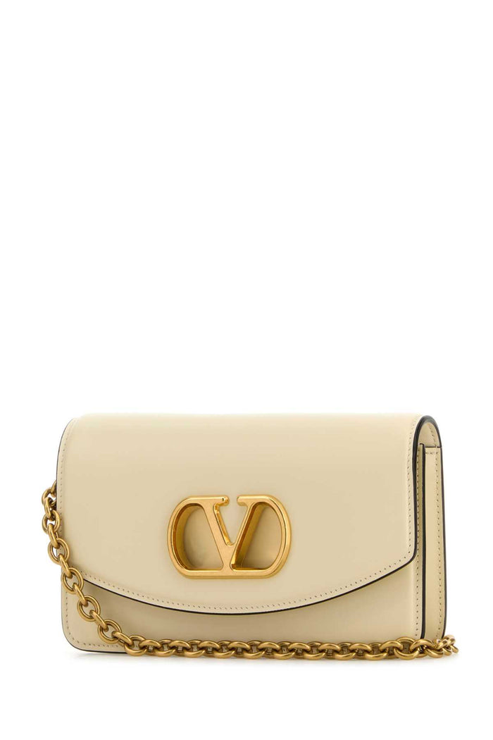 Ivory Leather Vlogo Signature Shoulder Bag Butterwhite Borse A Tracolla
