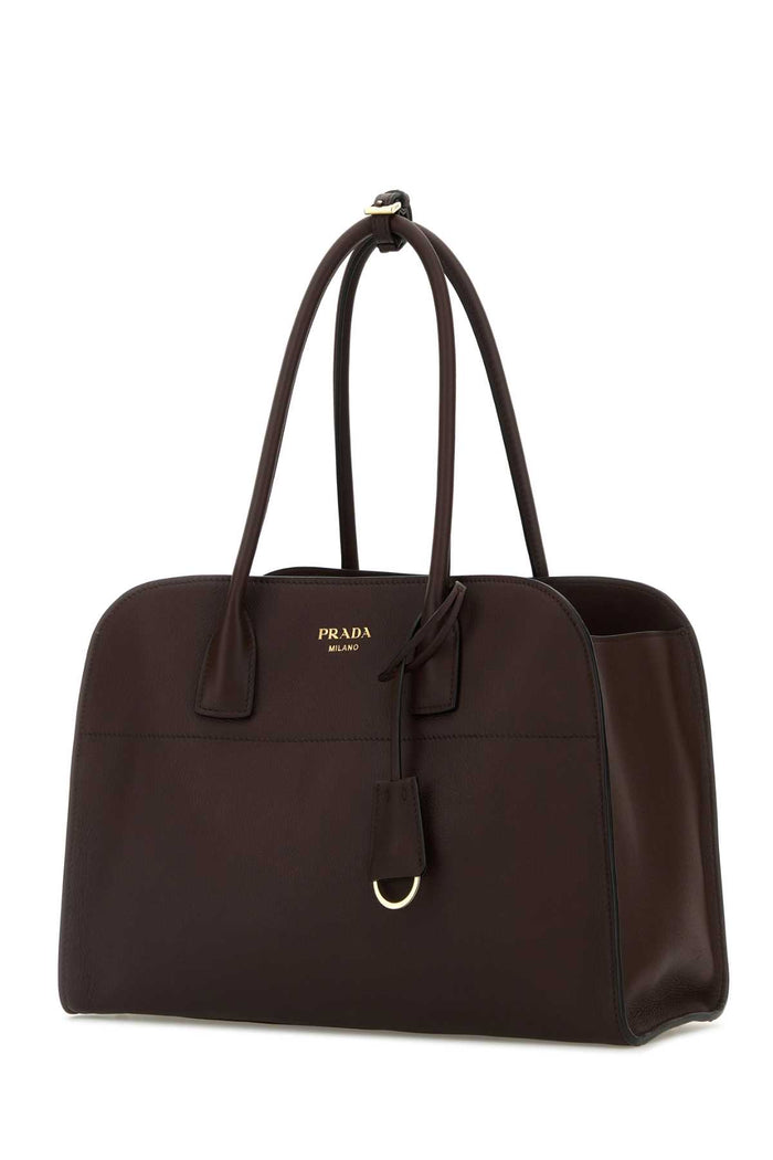 Aubergine Leather Medium Shopping Bag Radica N Calfleather Borse A Mano