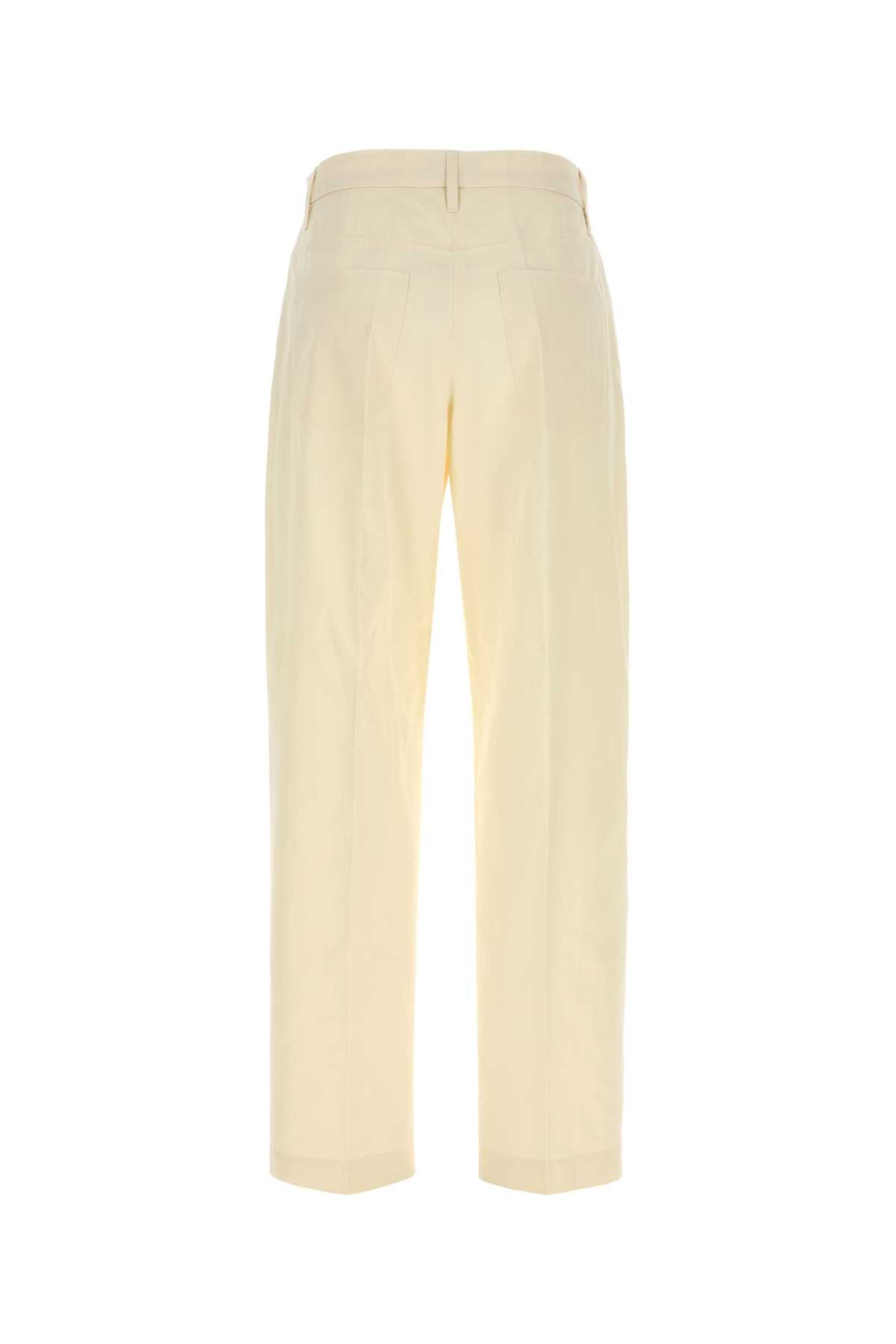 Ivory Cotton Pant Chalk Pantaloni