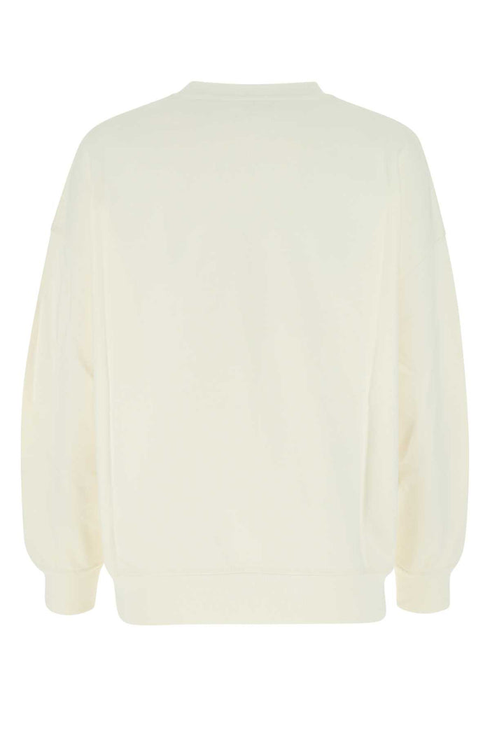 Ivory Cotton Oversize Sweatshirt 0954 Exterior: Felpe