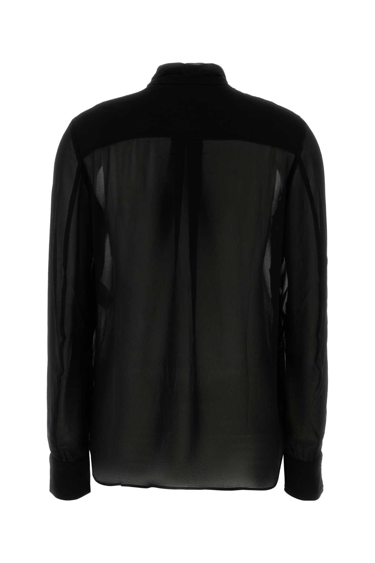 Black Crepe Elaura Blouse Exterior: Silk Maglie
