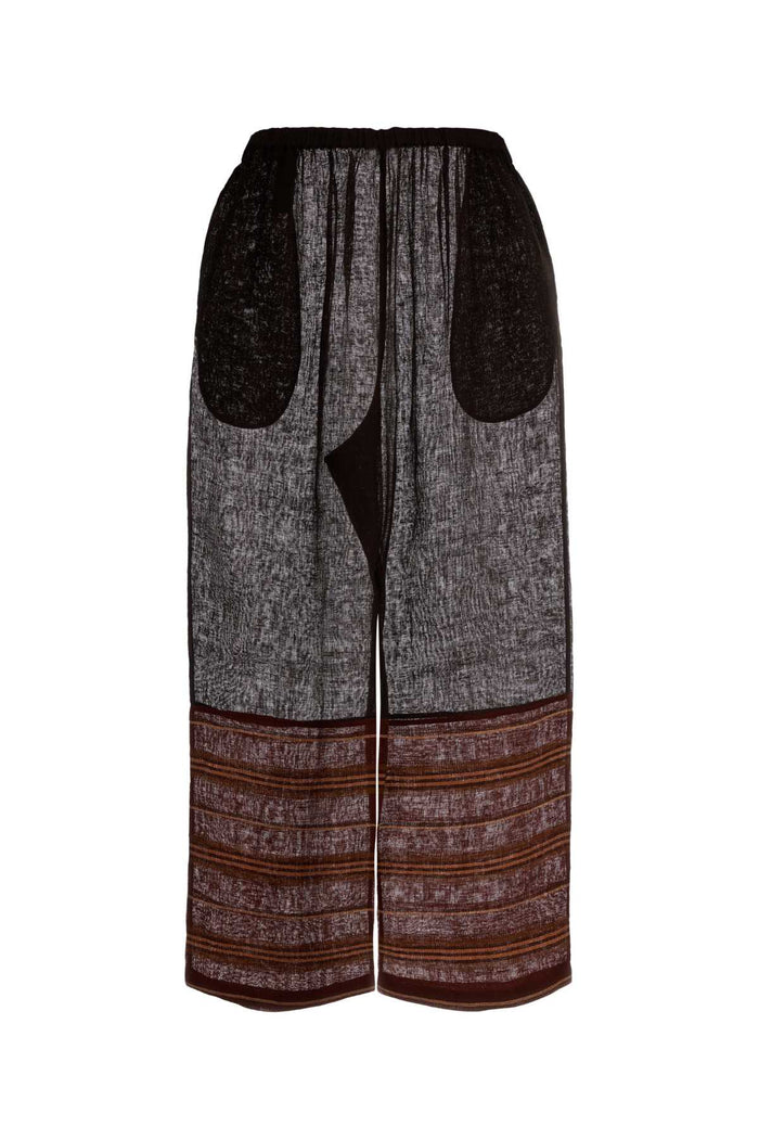 Brown Linen Wide-Leg Pant 200 Pantaloni