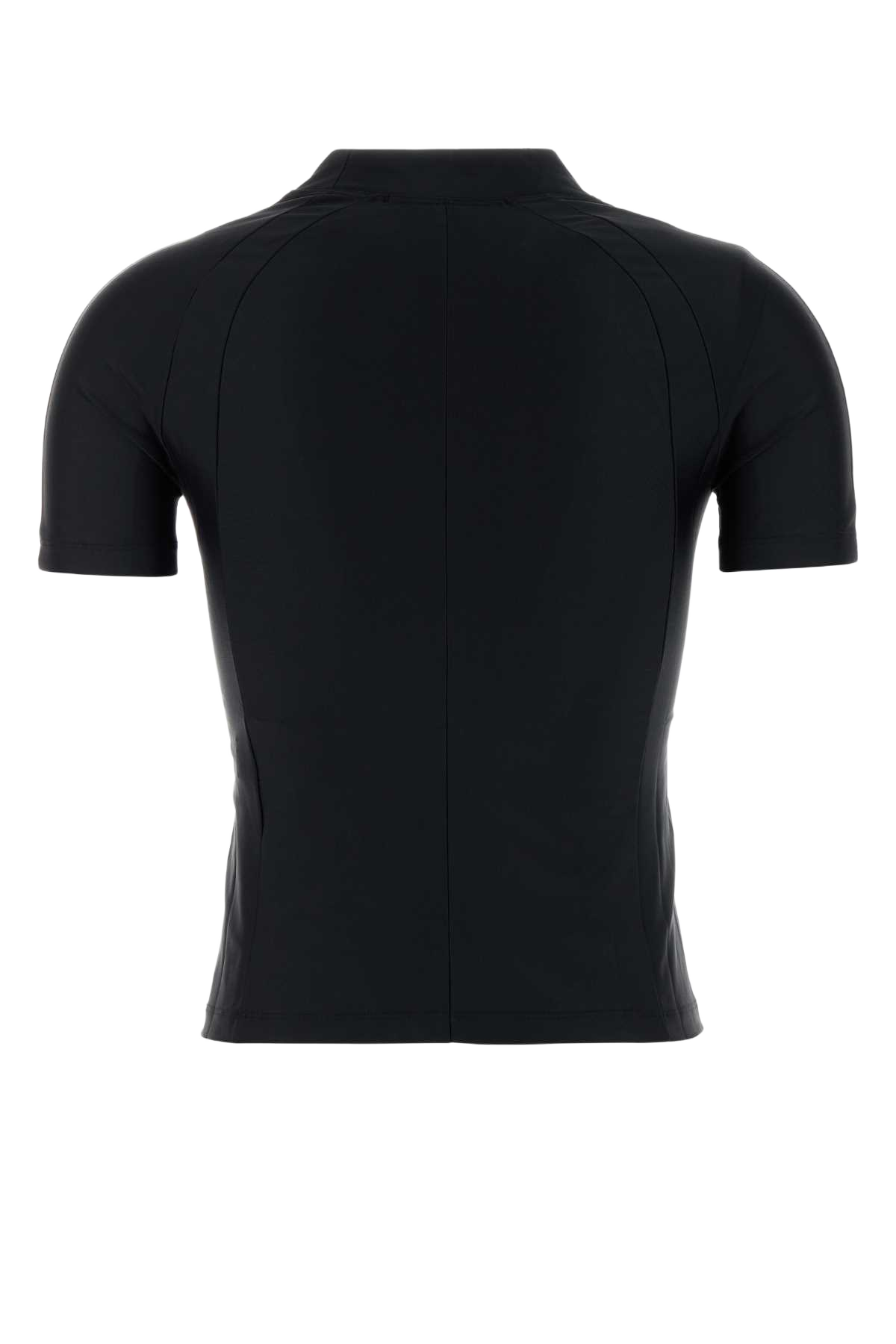 Black Stretch Nylon T-Shirt Exterior: Elastane