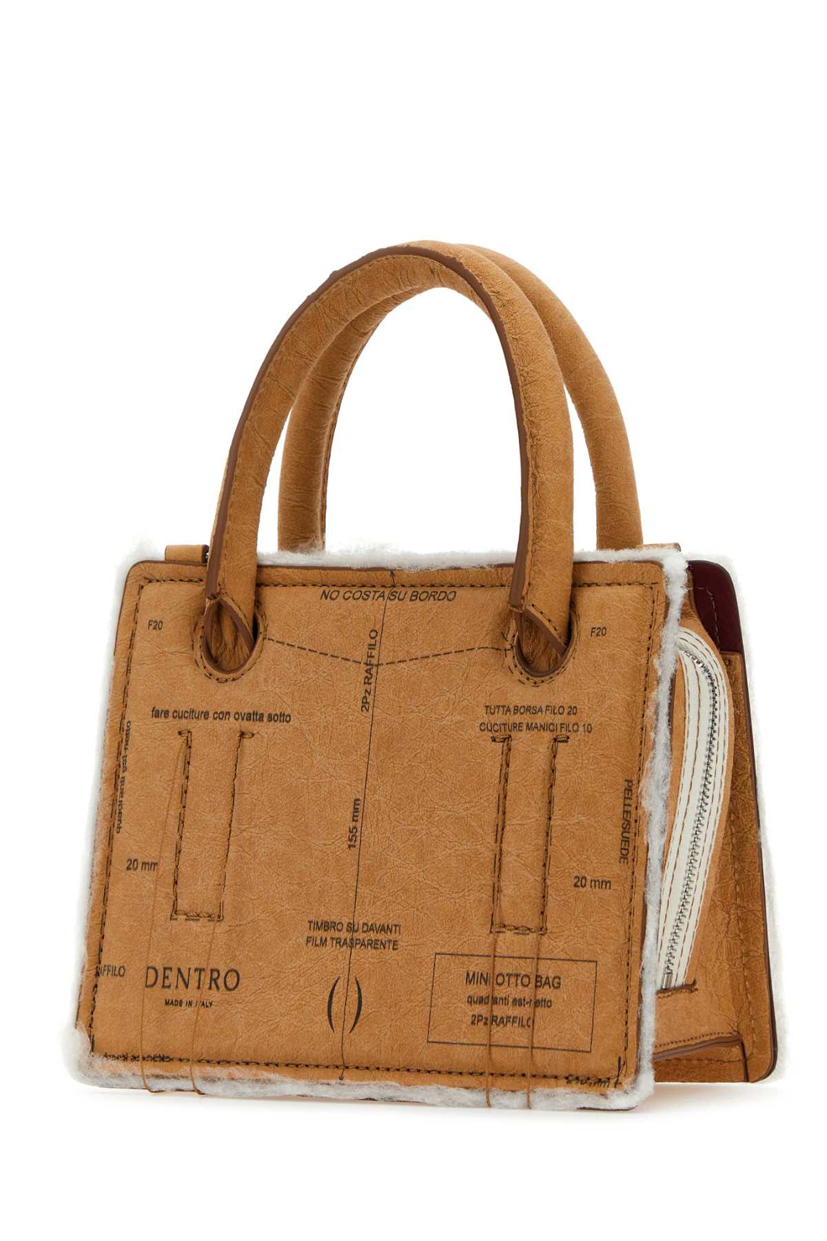 Printed Paper Mini Otto Handbag Brown Borse A Mano