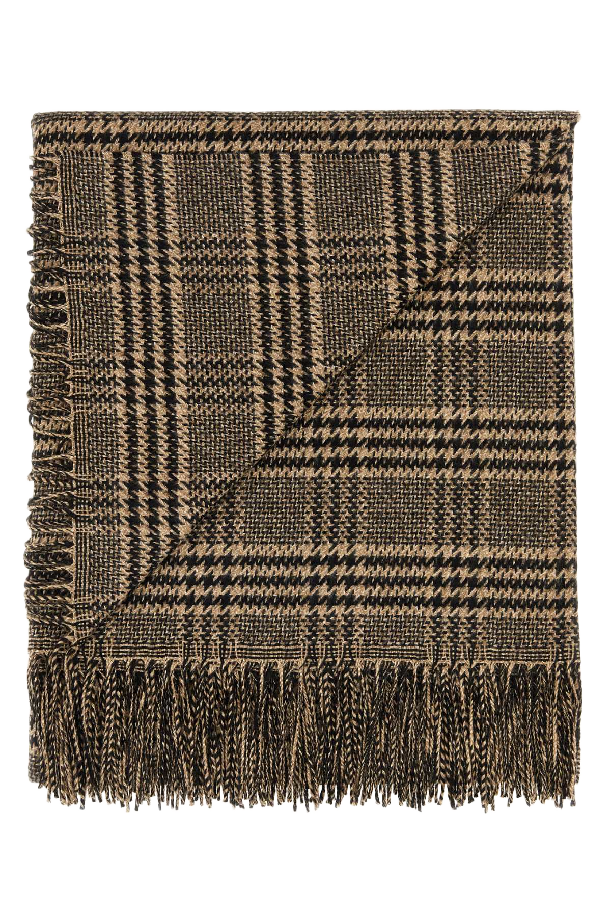 Embroidered Silk Blend Scarf Black/beige Exterior: Cashmere Sciarpe E Foulard