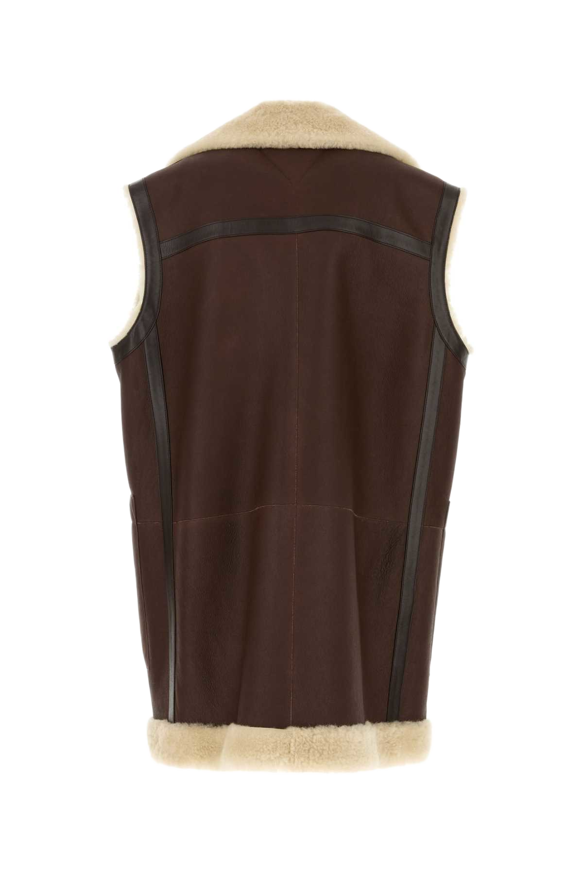 Brown Leather Vest Brownbirch Giacche E Gilet