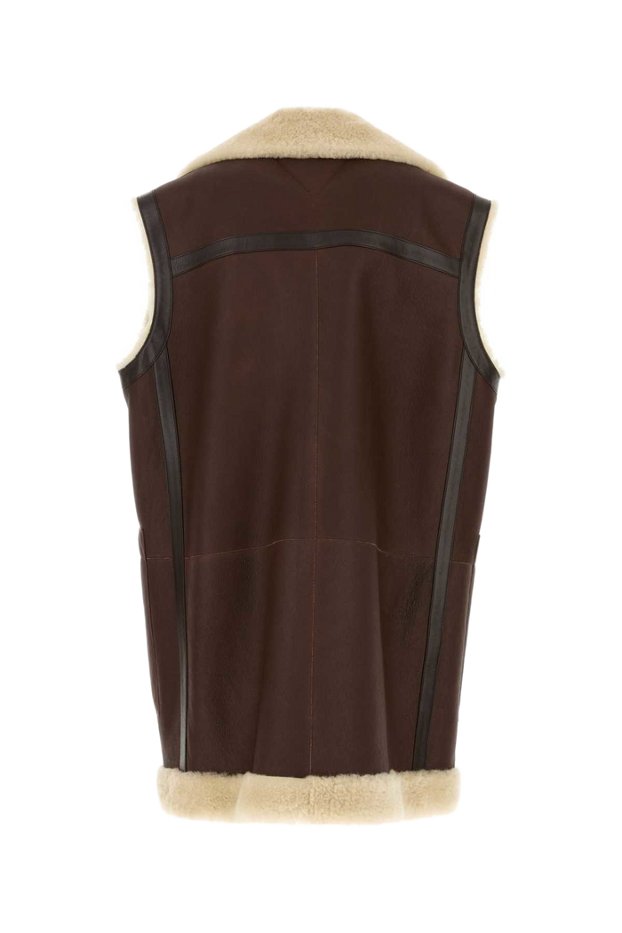 Brown Leather Vest Brownbirch Giacche E Gilet