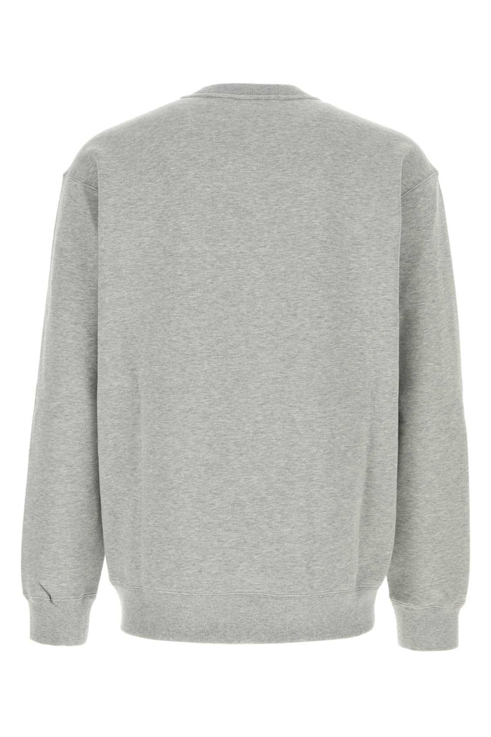 Grey Cotton Sweatshirt Greymelangemix Exterior: Felpe