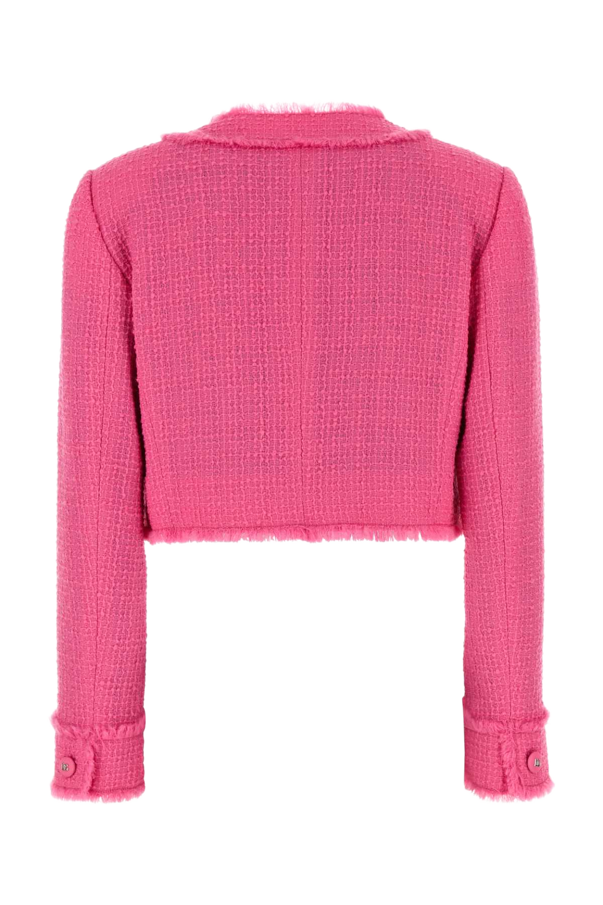 Fuchsia Tweed Blazer Rosa Giacche E Gilet