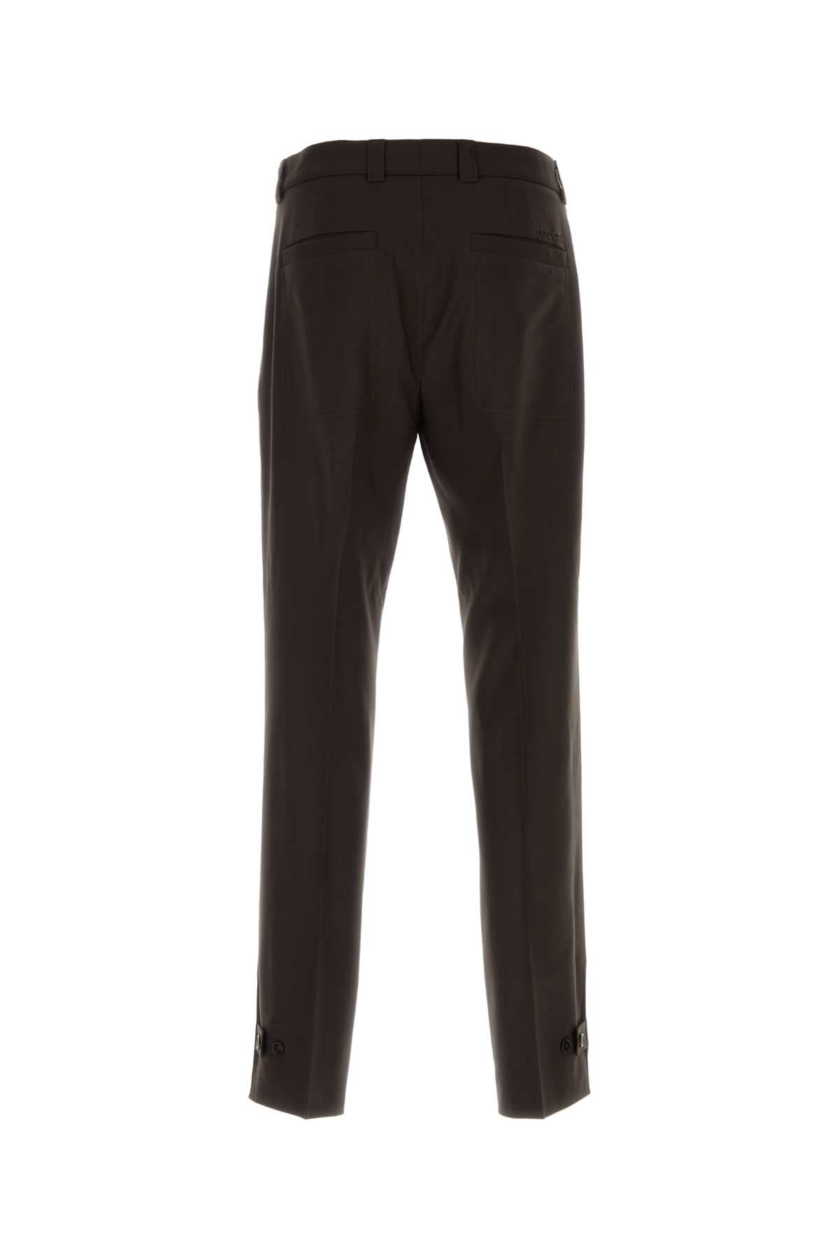 Chocolate Gabardine Pant Ground Exterior: Wool Pantaloni