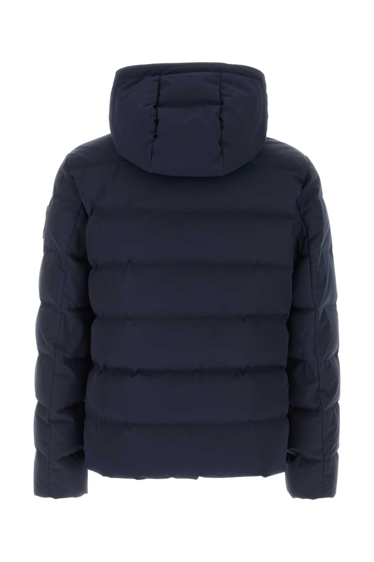 Navy Blue Stretch Nylon Blend Down Jacket Blu Piumini