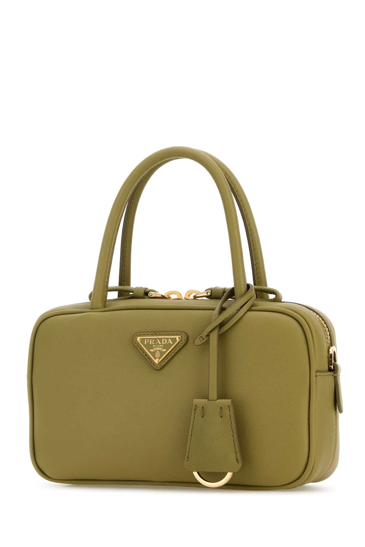 Sage Green Leather Handbag Pistacchio Calfleather Borse A Mano
