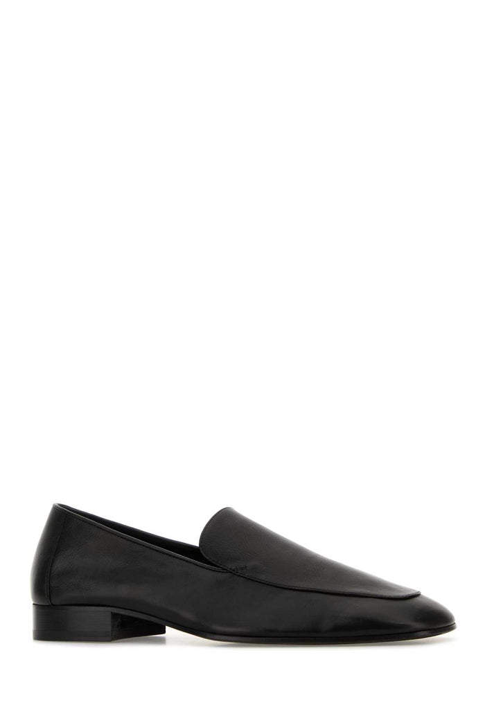 Dark Brown Leather Loafers Black Mocassini