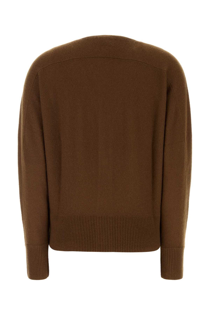 Brown Cotton Lyss Cardigan Cinnamon Exterior: Organic Maglieria