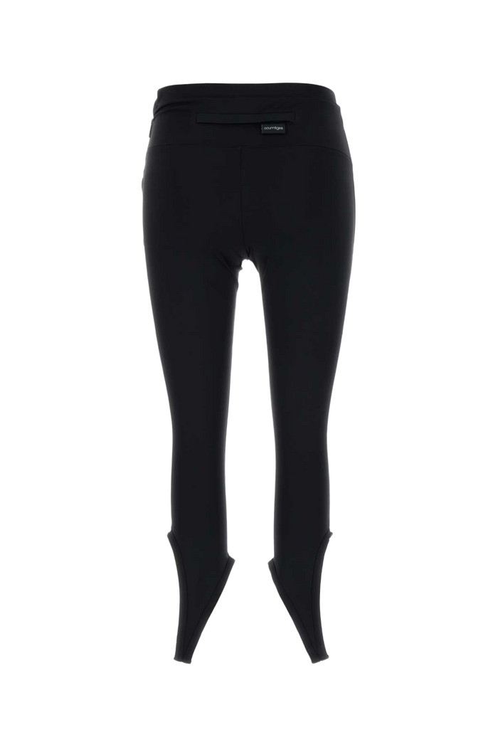 Black Stretch Nylon Leggings Exterior: Elastane