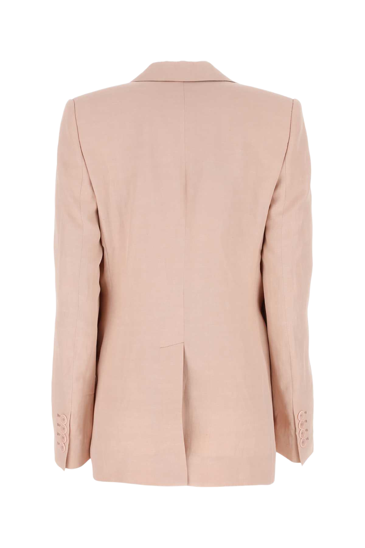 Pastel Pink Viscose Blend Blazer 5900 Exterior: Linen Giacche E Gilet