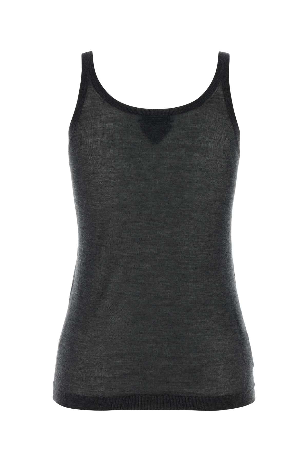 Graphite Cashmere Blend Tank Top Antracite Exterior: Silk Maglie