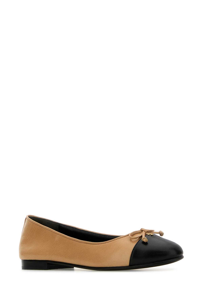 Beige Nappa Leather Ballerinas Gingershortbreadperfectblack Ballerine