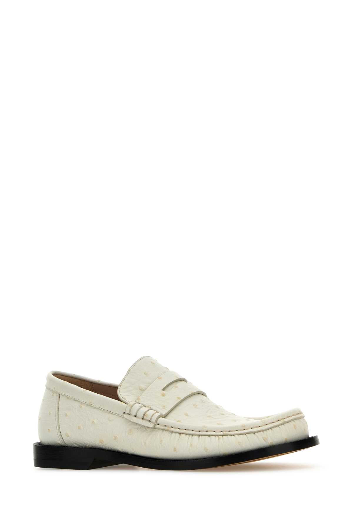 Ivory Leather Campo Loafers Ecru Mocassini