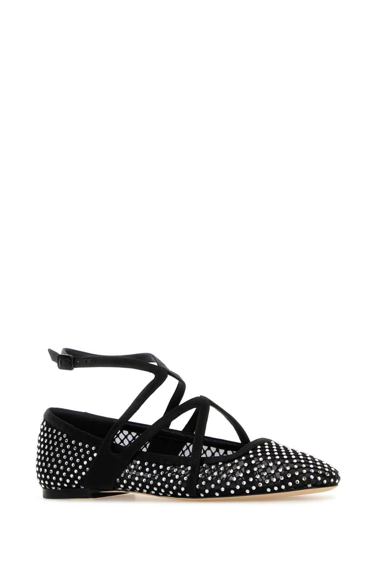 Embellished Mesh Astoria Ballerinas Blackcrystal Ballerine