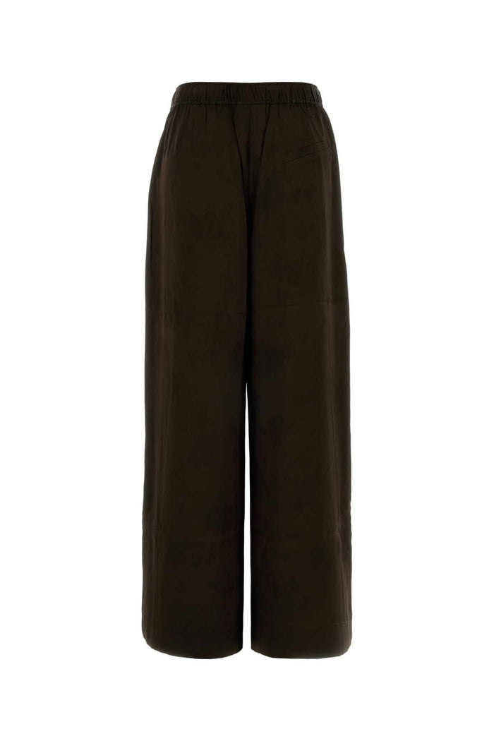 Chocolate Satin Wide-Leg Pant Demitasse Pantaloni